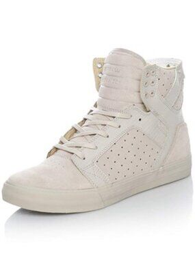 Supra - Mens Skytop Hightop Shoes, size 9 US mens, color silver cream